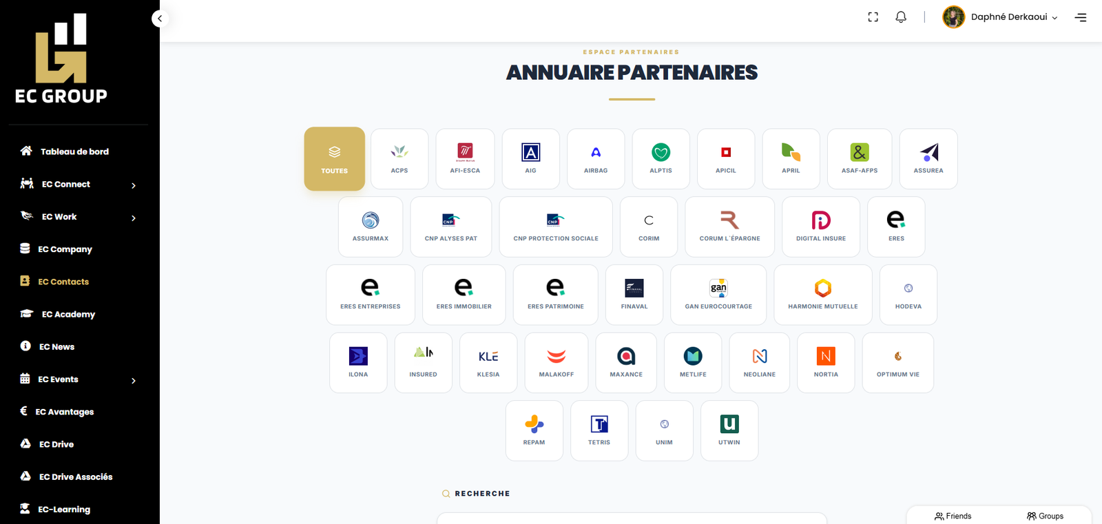 EC Contacts — annuaire inspecteurs et compagnies partenaires EC Group